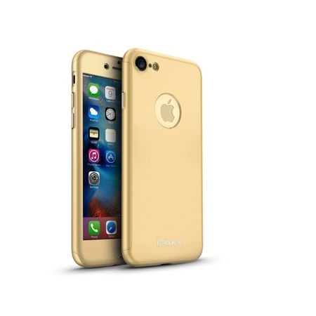 Husa Apple iPhone 8 IPAKY Full Cover 360 Auriu + Folie Cadou [4]