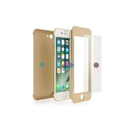 Husa Apple iPhone 8 IPAKY Full Cover 360 Auriu + Folie Cadou [3]