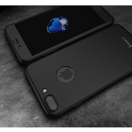 Husa Apple iPhone 8 Plus IPAKY Full Cover 360 Negru + Folie Cadou [18]