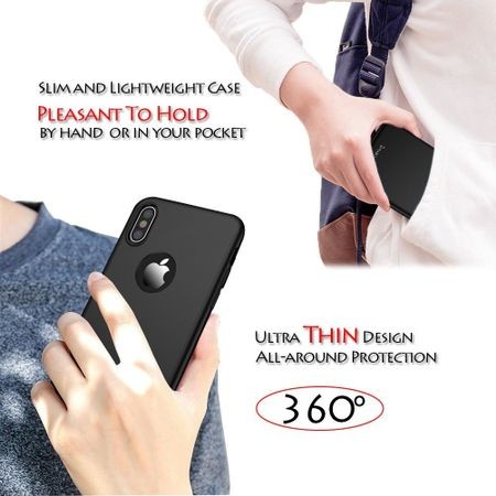Husa Apple iPhone X IPAKY Full Cover 360 Negru + Folie Cadou [12]