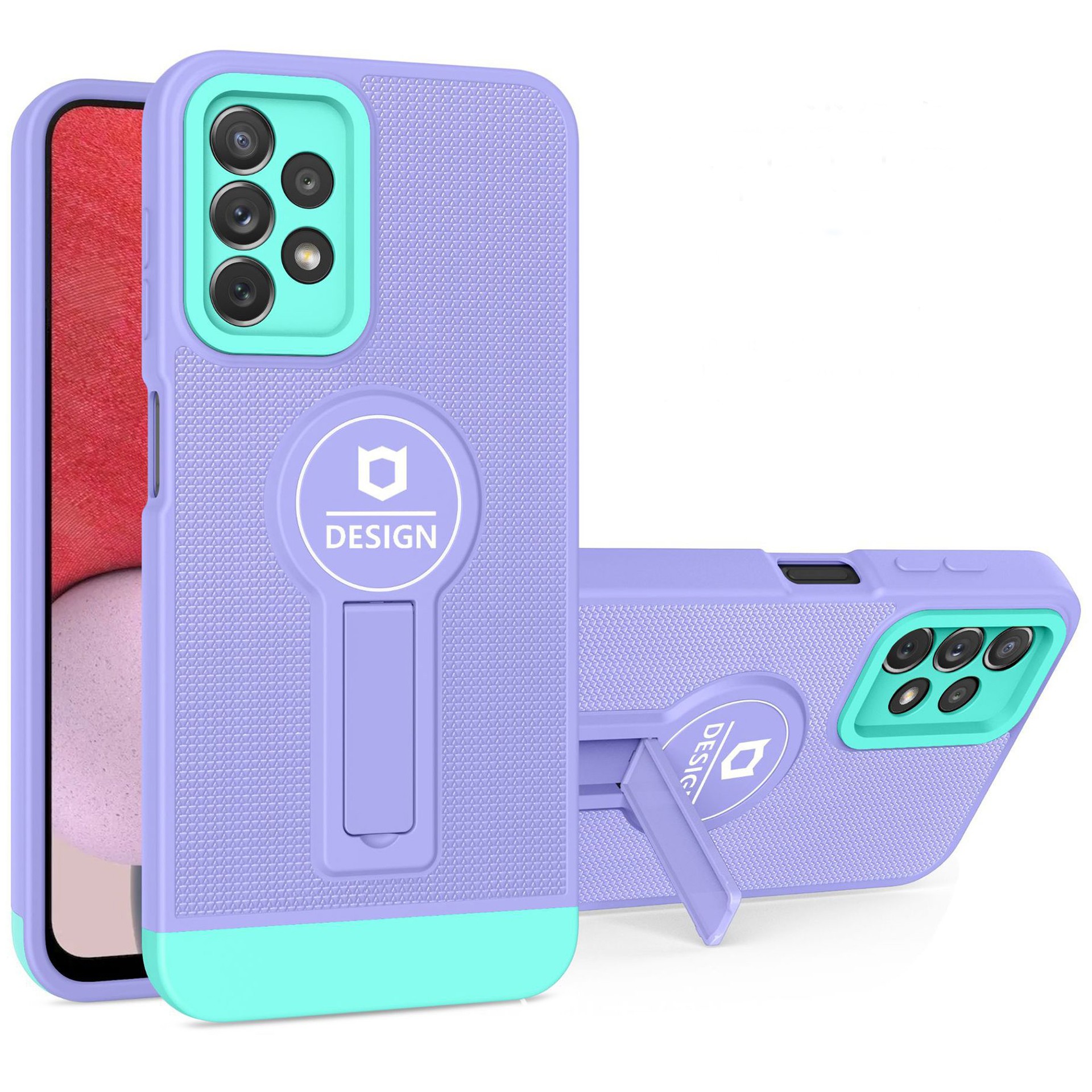 Husa Armor Design cu Stand pentru iPhone 12, Mov/Albastru, Suport Auto Magnetic, Wireless Charge, Protectie Antisoc,  [2]