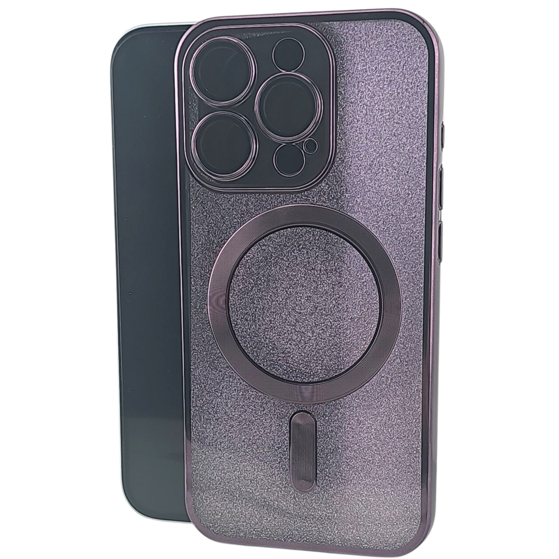 Gama MagSafe - Husa de Protectie 2 in 1, , pentru Apple iPhone 14 Pro, Compatibila MagSafe, Magnetica, cu Protectie Lentila, din TPU, Mov