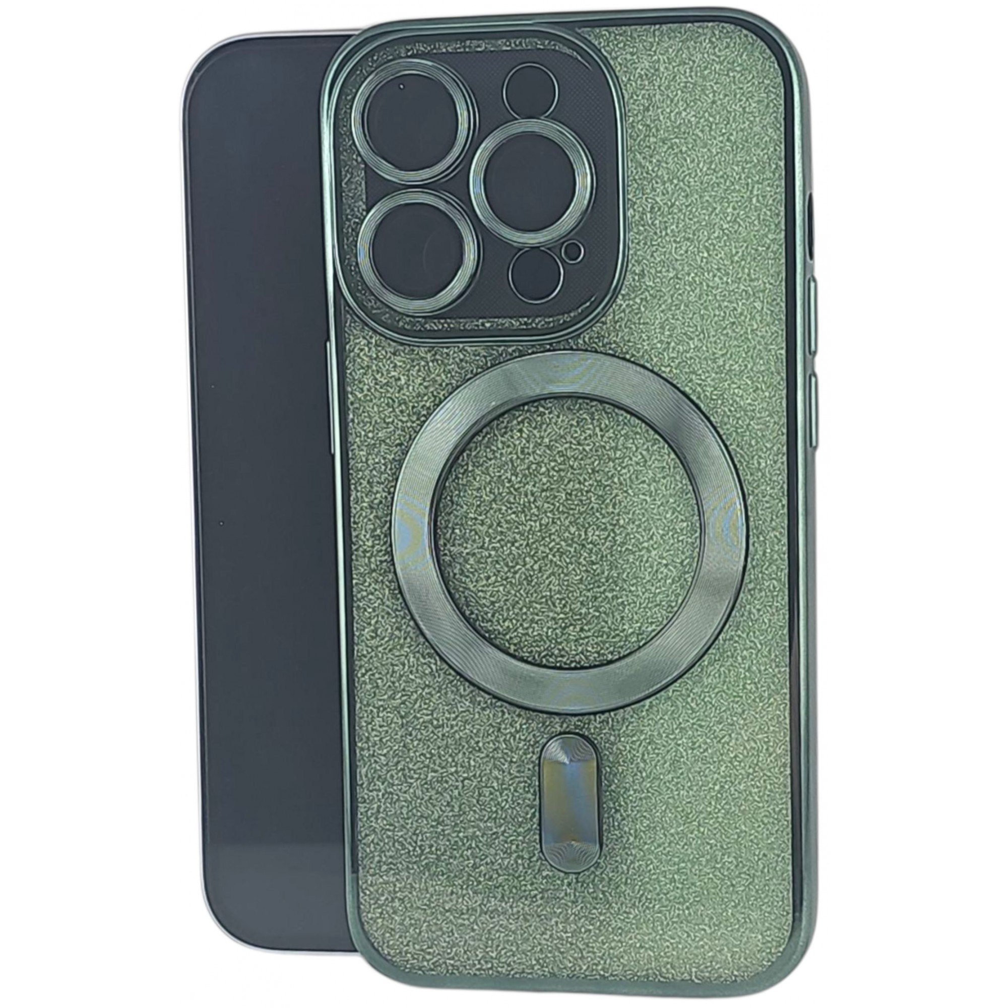 Gama MagSafe - Husa de Protectie 2 in 1, , pentru Apple iPhone 14 Pro Max, Compatibila MagSafe, Magnetica, cu Protectie Lentila, din TPU, Verde