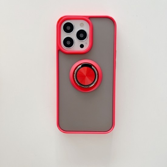 Husa de protectie compatibila cu Apple iPhone 13 Pro Max,Defender cu prindere inel,Rosu [3]