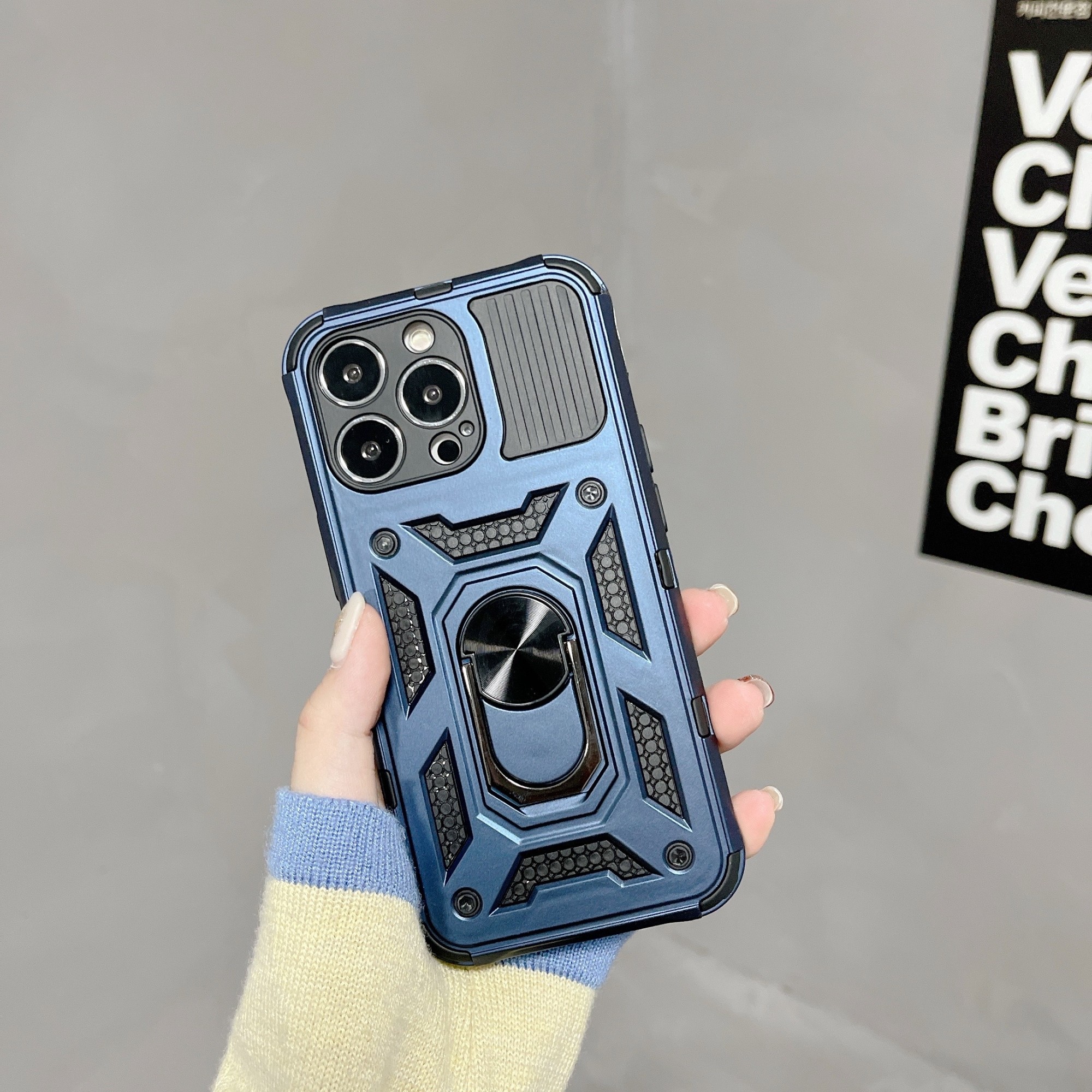 Husa de protectie compatibila cu Apple iPhone 13 Pro Max Defender Model 4 cu suport,Albastru [5]