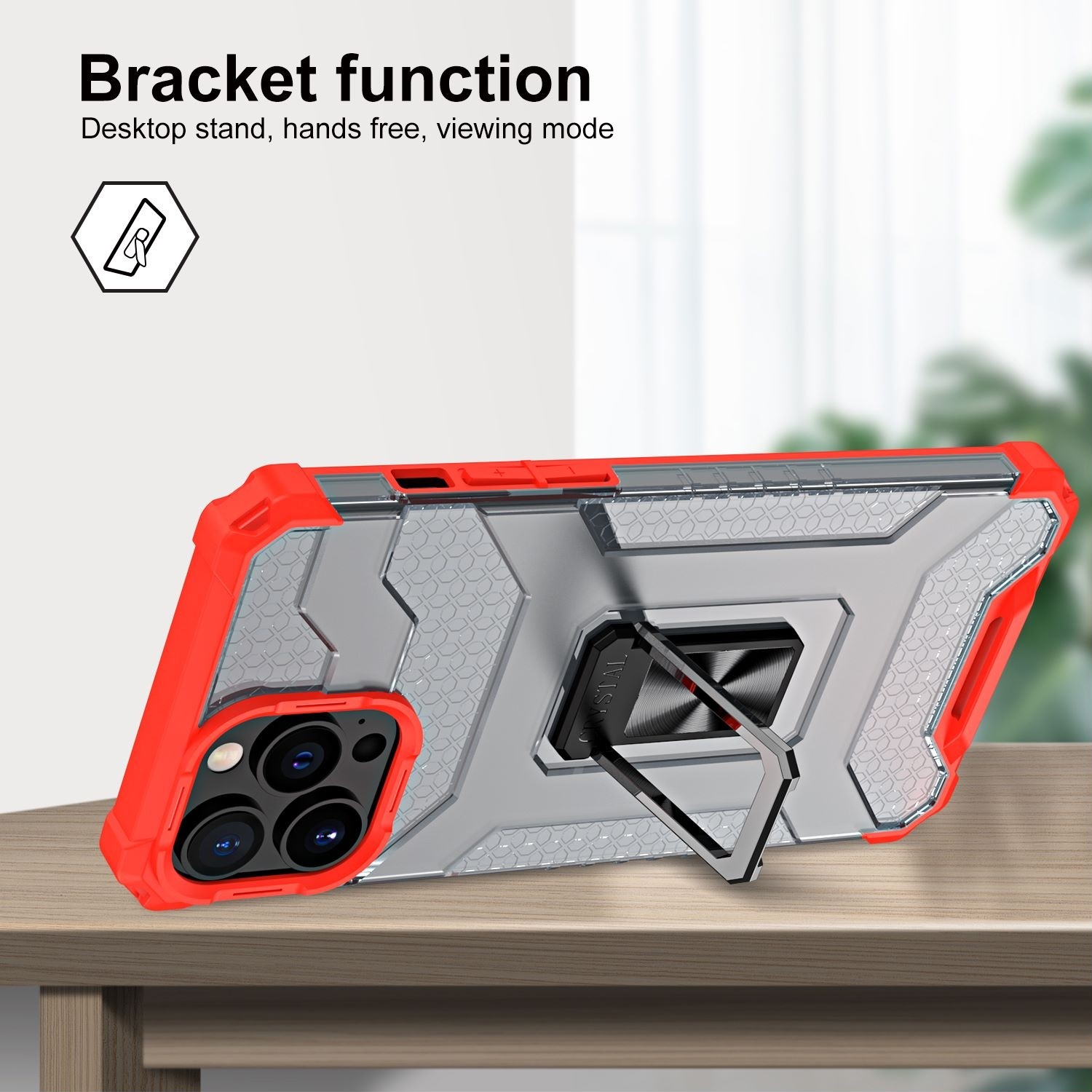 Husa de protectie compatibila cu Apple iPhone 13 Pro Max Acrylic Armor cu suport Rosu [6]