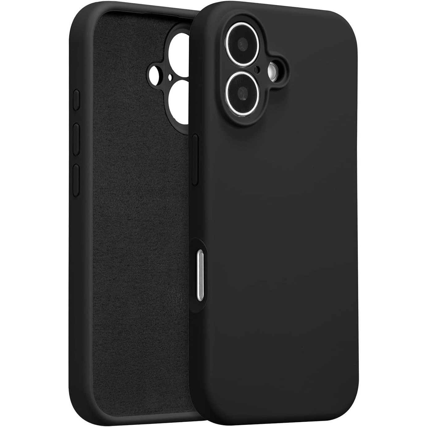 Husa de Protectie, , pentru iPhone 16 Plus, Liquid Silicone, cu Microfibra pe Interior, Protectie Antisoc, Compatibil Incarcare Wireless, Negru [1]