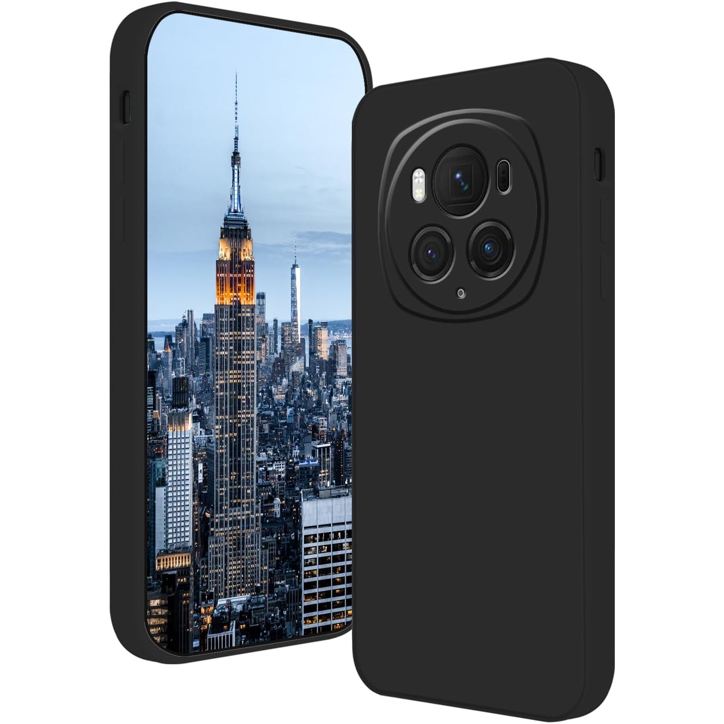 Liquid Silicone - Husa de Protectie, , pentru Honor Magic 6 Pro, Liquid Silicone, cu Microfibra pe Interior, Protectie Antisoc, Compatibil Incarcare Wireless, Negru