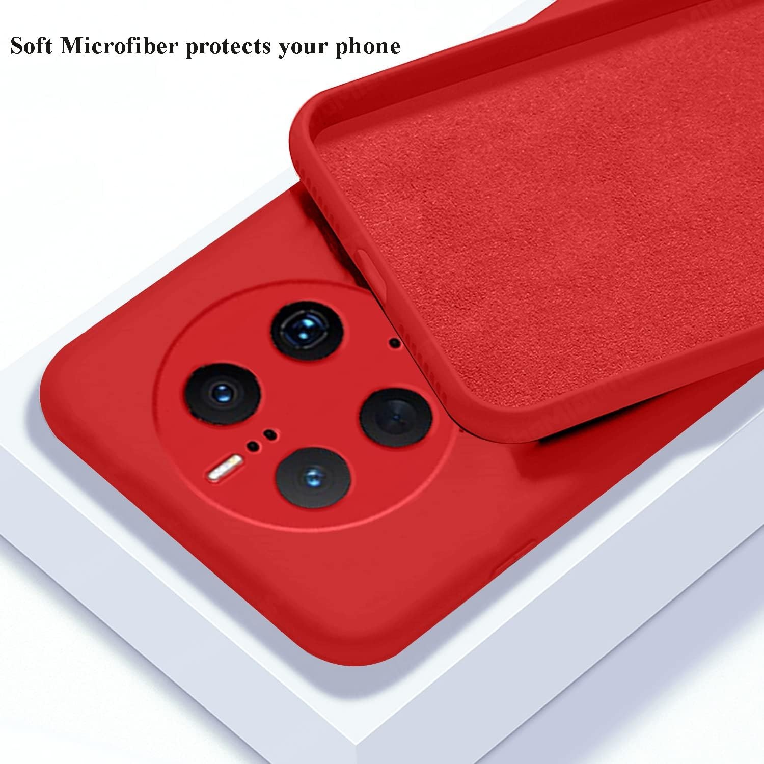 Husa de Protectie, , pentru Huawei Mate 50 Pro, Liquid Silicone, cu Microfibra pe Interior, Protectie Antisoc, Compatibil Incarcare Wireless, Rosu [8]