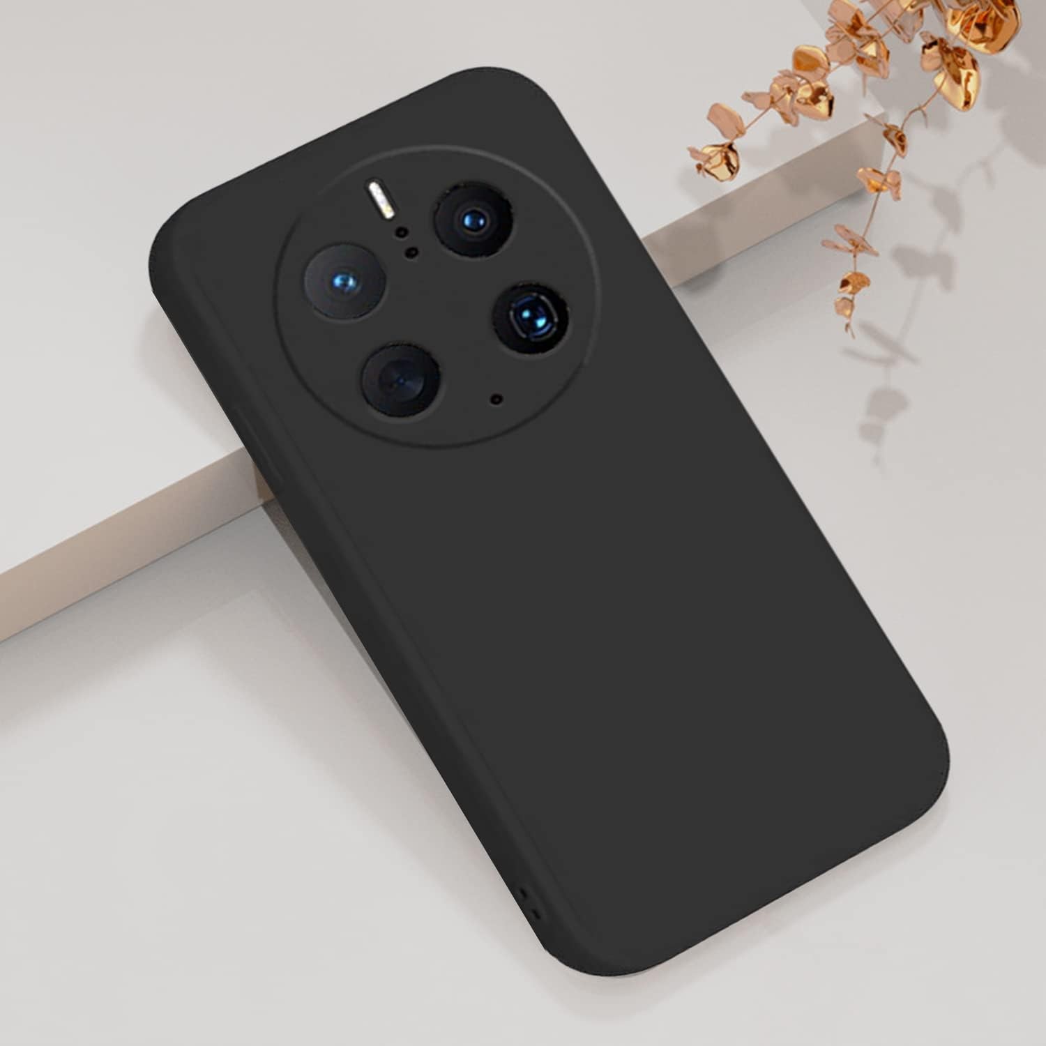 Husa de Protectie, , pentru Huawei Mate 50 Pro, Liquid Silicone, cu Microfibra pe Interior, Protectie Antisoc, Compatibil Incarcare Wireless, Negru [8]