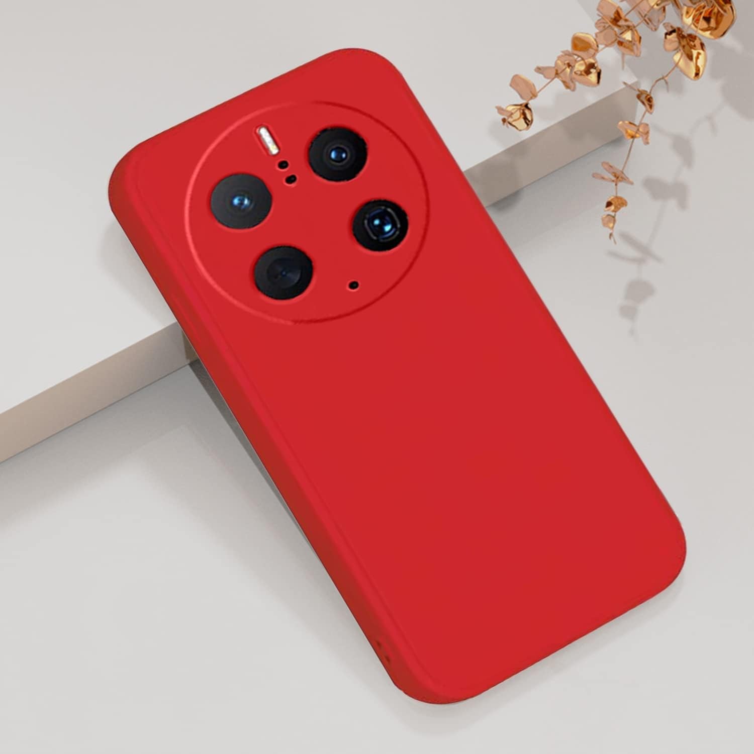 Husa de Protectie, , pentru Huawei Mate 50 Pro, Liquid Silicone, cu Microfibra pe Interior, Protectie Antisoc, Compatibil Incarcare Wireless, Rosu [7]