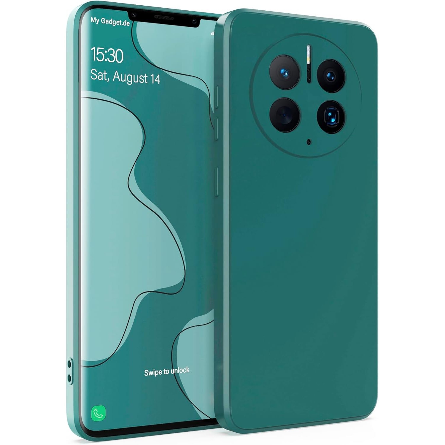 Husa de Protectie, , pentru Huawei Mate 50 Pro, Liquid Silicone, cu Microfibra pe Interior, Protectie Antisoc, Compatibil Incarcare Wireless, Verde [1]