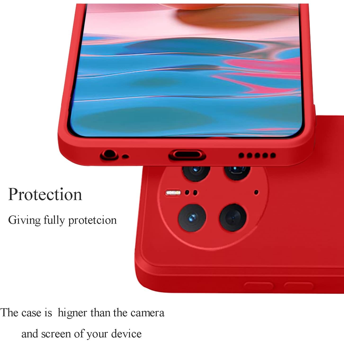 Husa de Protectie, , pentru Huawei Mate 50 Pro, Liquid Silicone, cu Microfibra pe Interior, Protectie Antisoc, Compatibil Incarcare Wireless, Rosu [9]