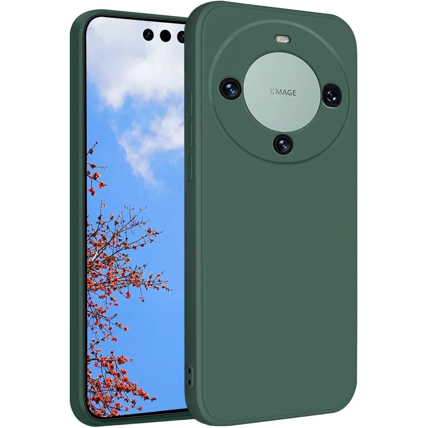 Husa de Protectie, , pentru Huawei Mate 60 Pro, Liquid Silicone, cu Microfibra pe Interior, Protectie Antisoc, Compatibil Incarcare Wireless, Verde [1]