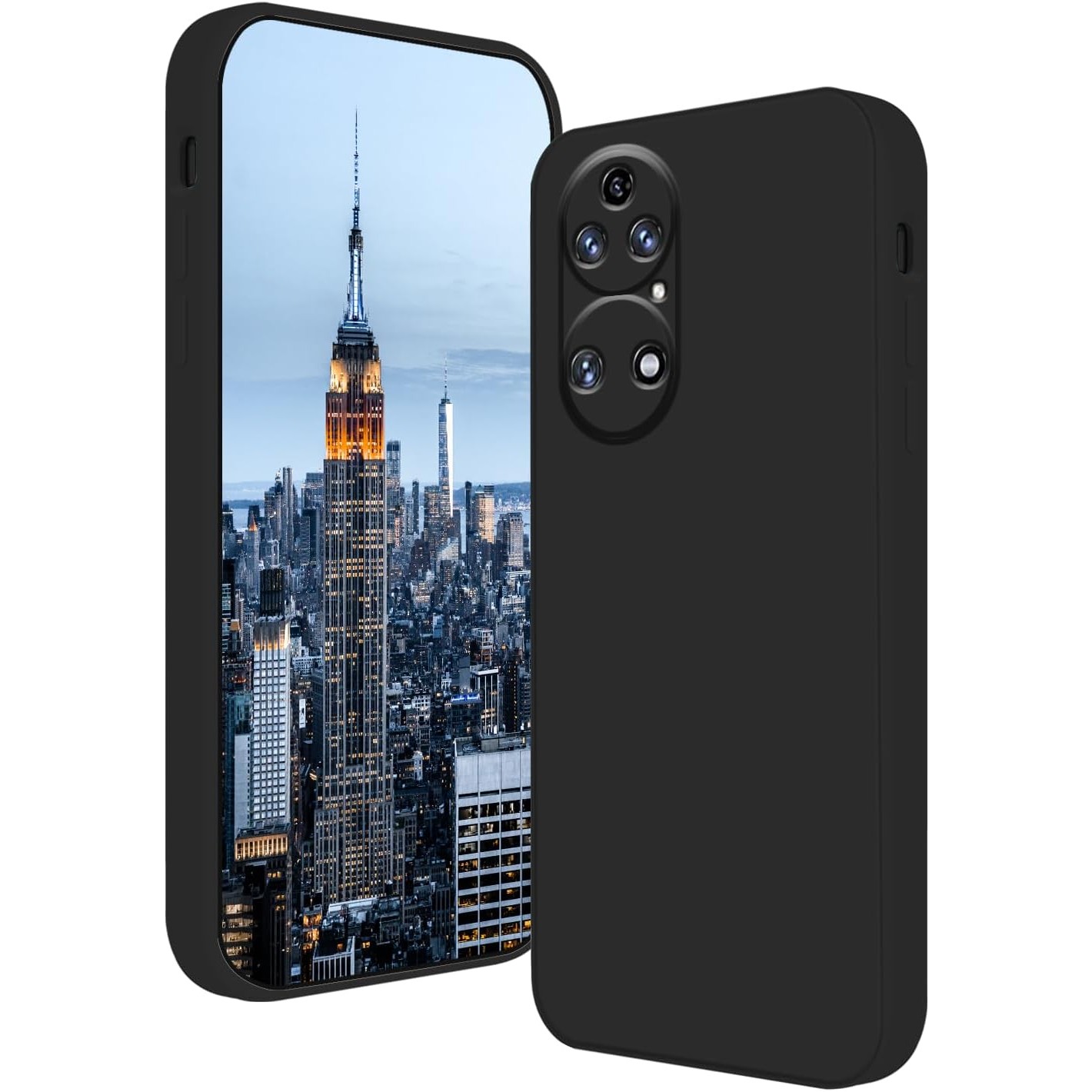 Husa de Protectie, , pentru Huawei P50 Pro, Liquid Silicone, cu Microfibra pe Interior, Protectie Antisoc, Compatibil Incarcare Wireless, Negru [1]