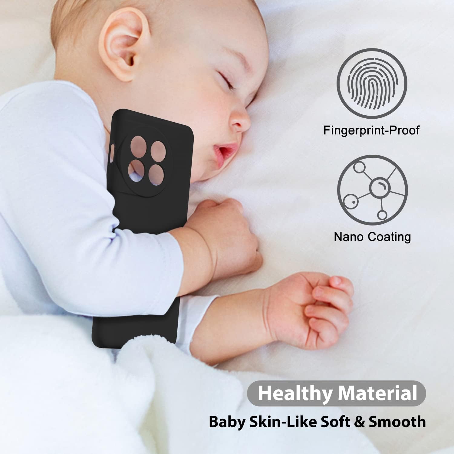 Husa de Protectie, , pentru OnePlus 11 5G, Liquid Silicone, cu Microfibra pe Interior, Protectie Antisoc, Compatibil Incarcare Wireless, Negru [3]