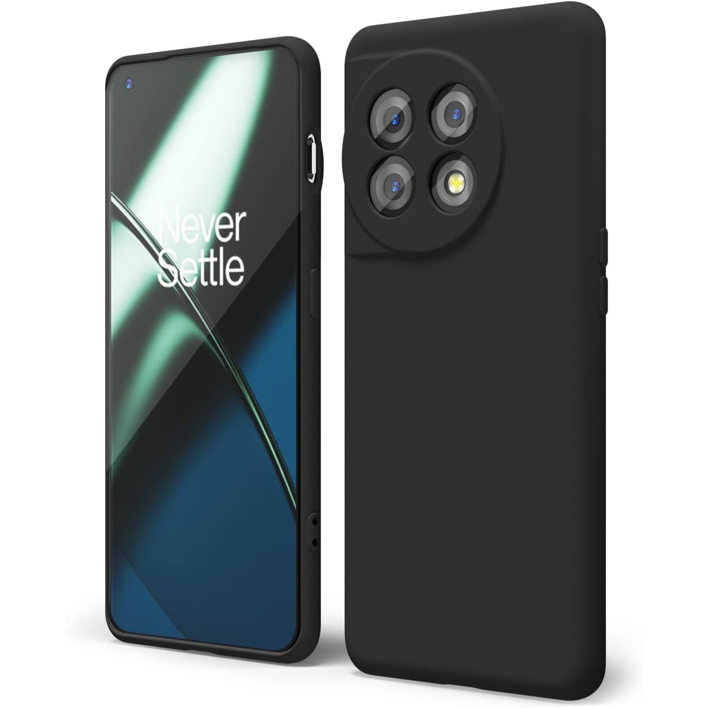 Husa de Protectie, , pentru OnePlus 11 5G, Liquid Silicone, cu Microfibra pe Interior, Protectie Antisoc, Compatibil Incarcare Wireless, Negru [1]