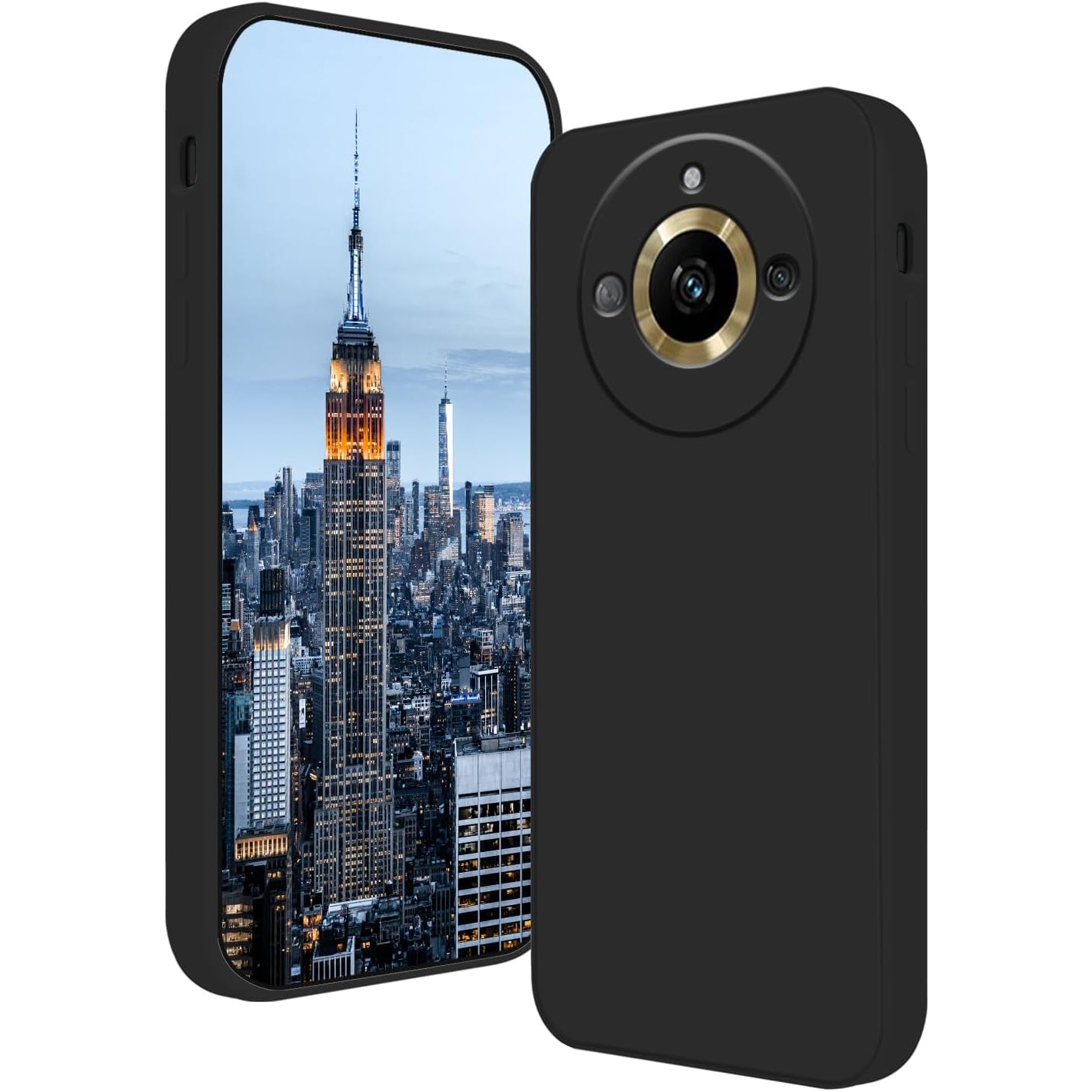 Husa de Protectie, , pentru Realme 11 Pro Plus, Liquid Silicone, cu Microfibra pe Interior, Protectie Antisoc, Compatibil Incarcare Wireless, Negru [1]