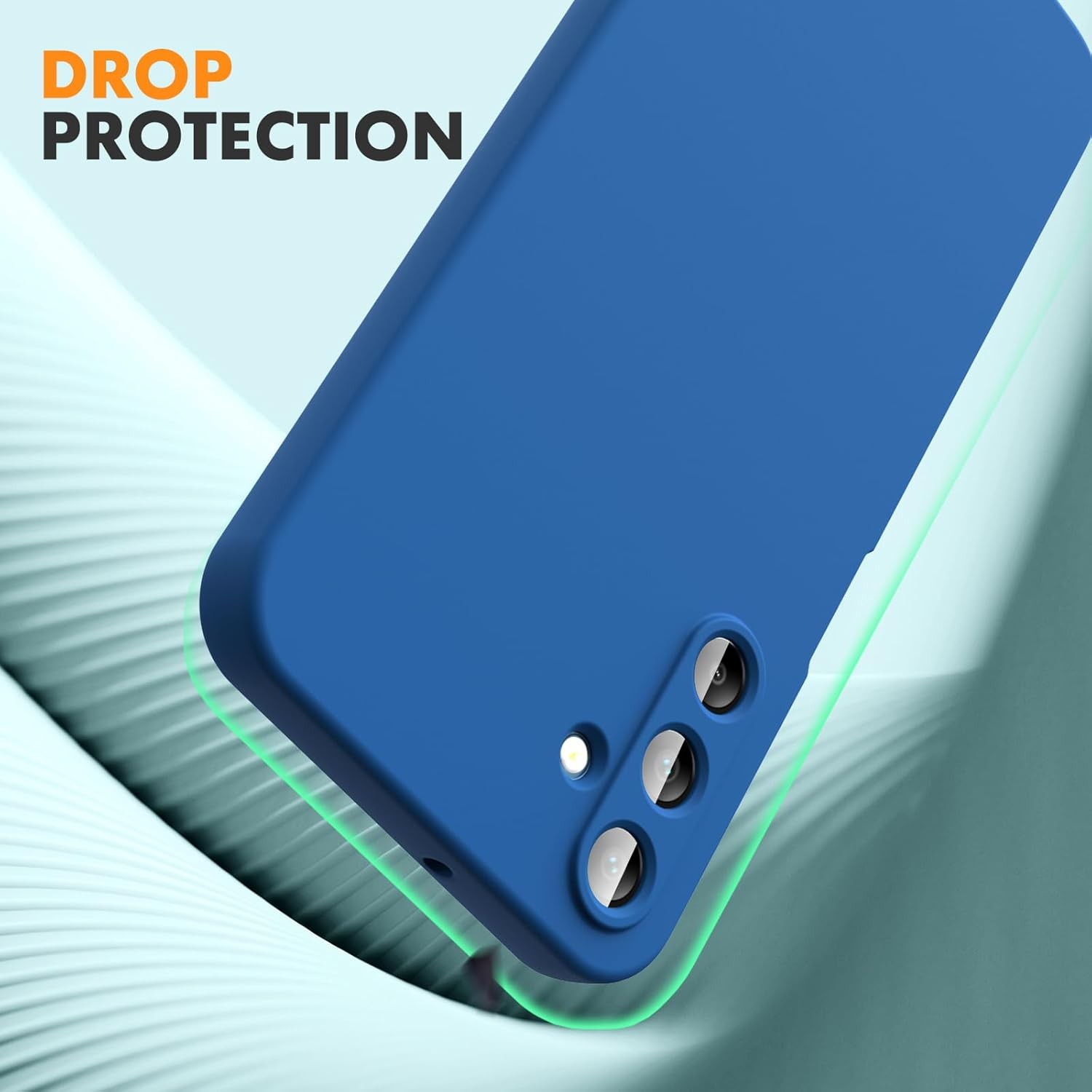 Husa de Protectie, , pentru Samsung Galaxy A15, Liquid Silicone, cu Microfibra pe Interior, Protectie Antisoc, Compatibil Incarcare Wireless, Albastru [4]
