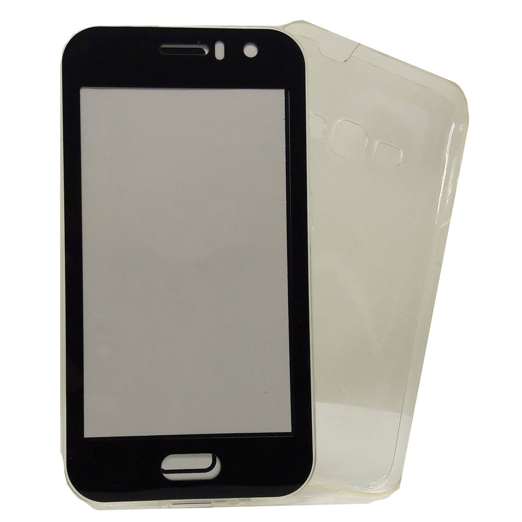 Husa de protectie ® pentru Samsung J1 2016 Full Tpu 360 V2 Transparent cu margini negre [2]