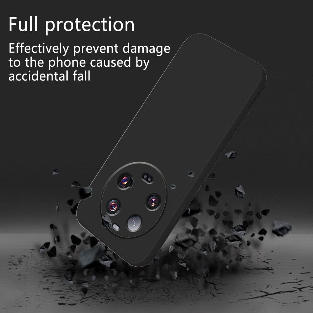 Husa de Protectie, , pentru Xiaomi 14 Ultra, Liquid Silicone, cu Microfibra pe Interior, Protectie Antisoc, Compatibil Incarcare Wireless, Negru [4]
