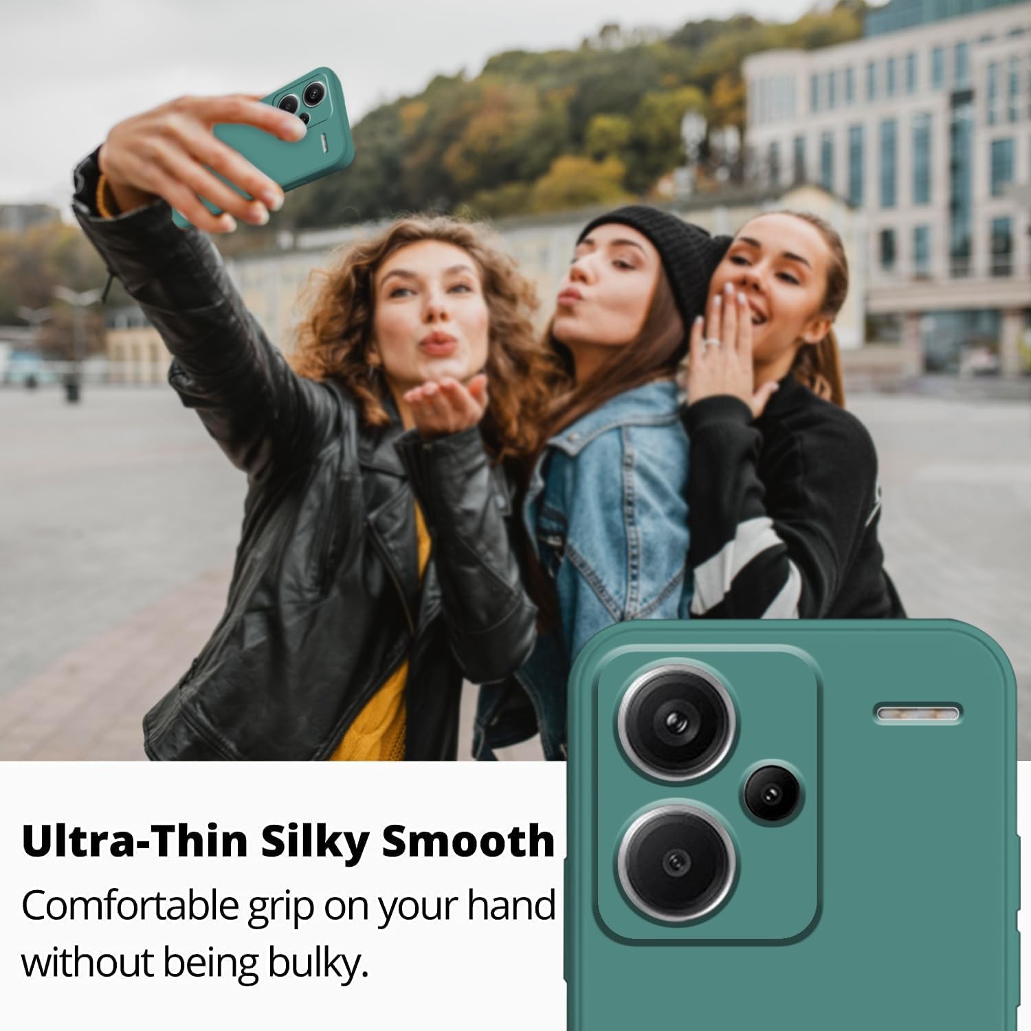 Husa de Protectie, , pentru Xiaomi Redmi Note 13 Pro Plus 5G, Liquid Silicone, cu Microfibra pe Interior, Protectie Antisoc, Compatibil Incarcare Wireless, Verde [6]