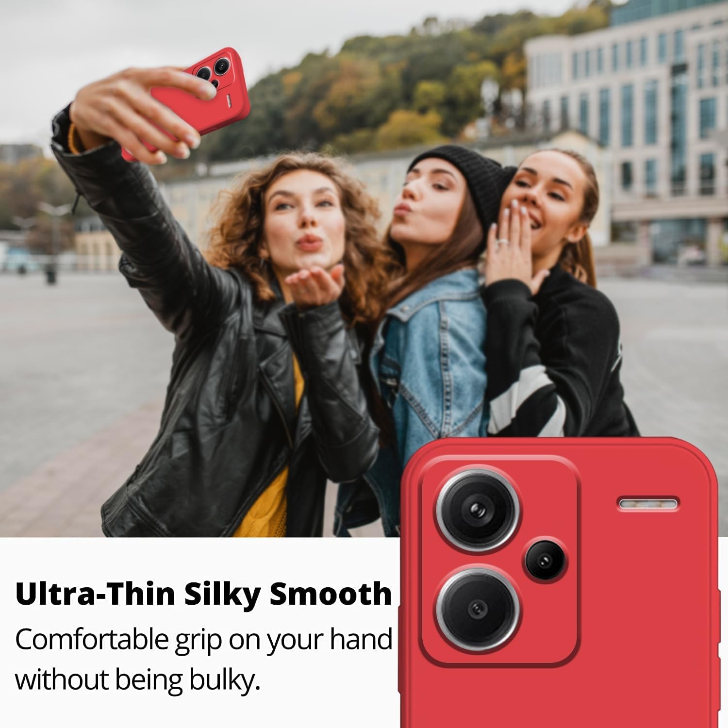 Husa de Protectie, , pentru Xiaomi Redmi Note 13 Pro Plus 5G, Liquid Silicone, cu Microfibra pe Interior, Protectie Antisoc, Compatibil Incarcare Wireless, Rosu [6]