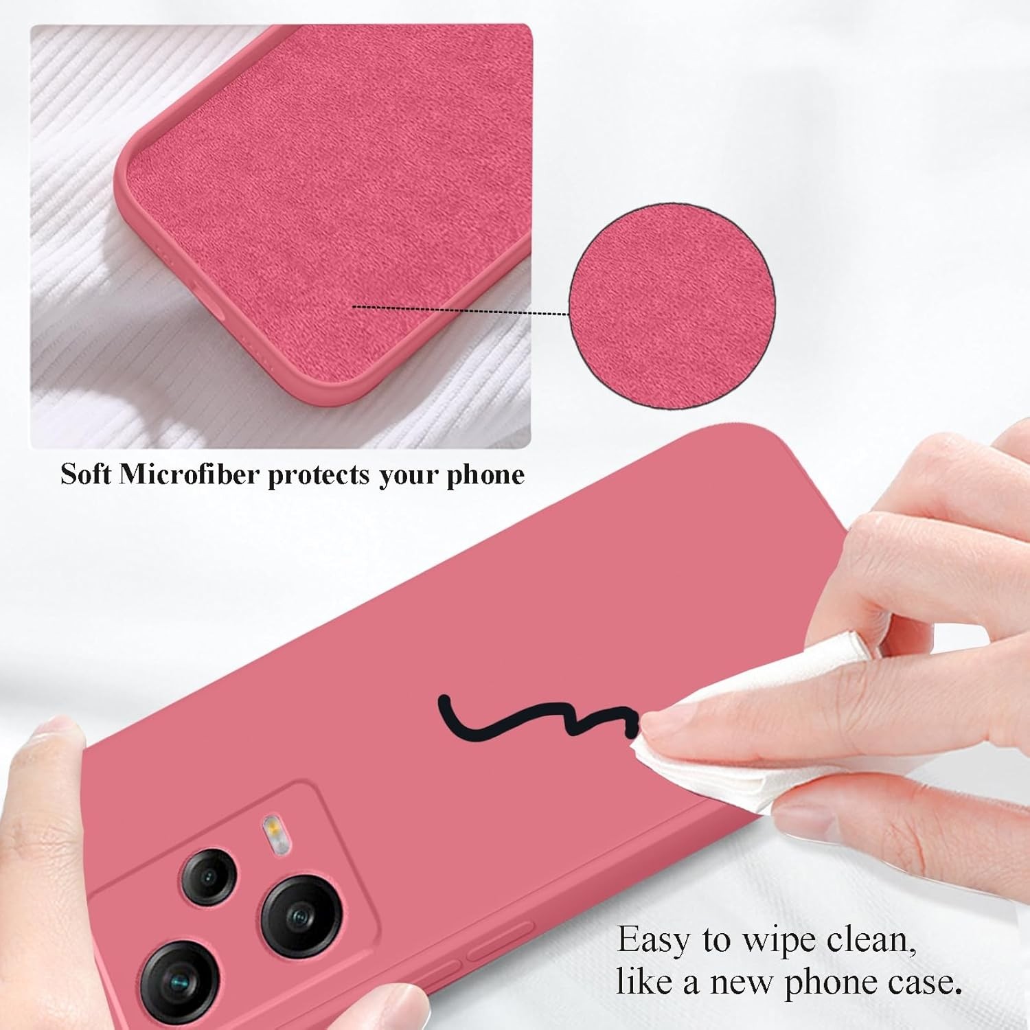 Husa de Protectie, , pentru Xiaomi Redmi Note 12 Pro 5G, Liquid Silicone, cu Microfibra pe Interior, Protectie Antisoc, Compatibil Incarcare Wireless, Rosu Camellia [4]