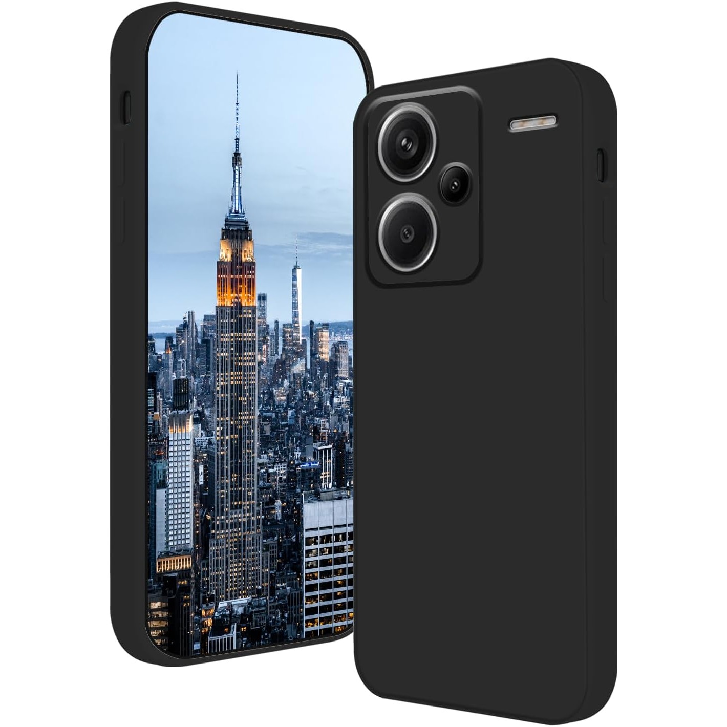 Husa de Protectie, , pentru Xiaomi Redmi Note 13 Pro Plus 5G, Liquid Silicone, cu Microfibra pe Interior, Protectie Antisoc, Compatibil Incarcare Wireless, Negru [1]
