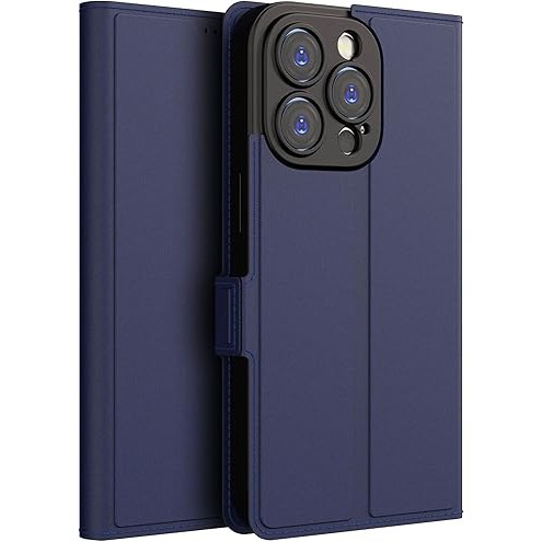 ✨TOATE PRODUSELE✨ - Husa de Protectie Tip Carte, , pentru Apple iPhone 11 Pro Max, Flip Cover Oglinda, din Piele Ecologica si PC, Albastru