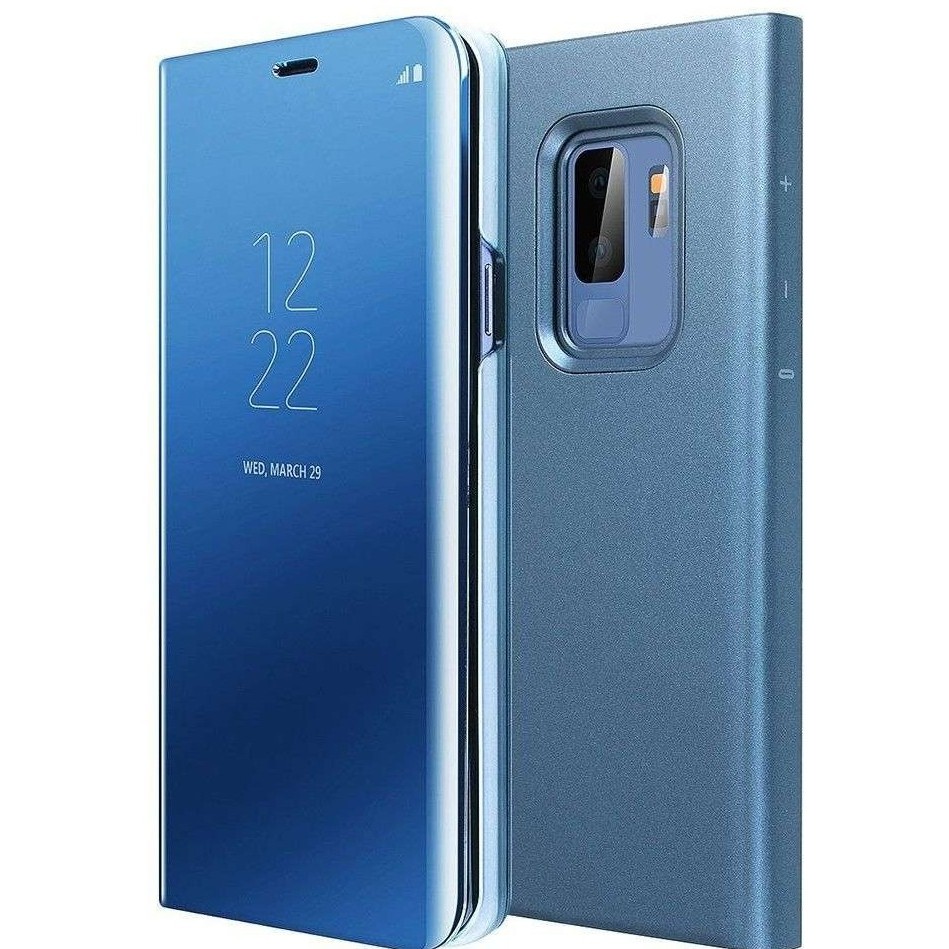 Husa de Protectie Tip Carte, , pentru Samsung Galaxy S10, Flip Cover Oglinda, din Piele Ecologica si PC, Albastră [1]