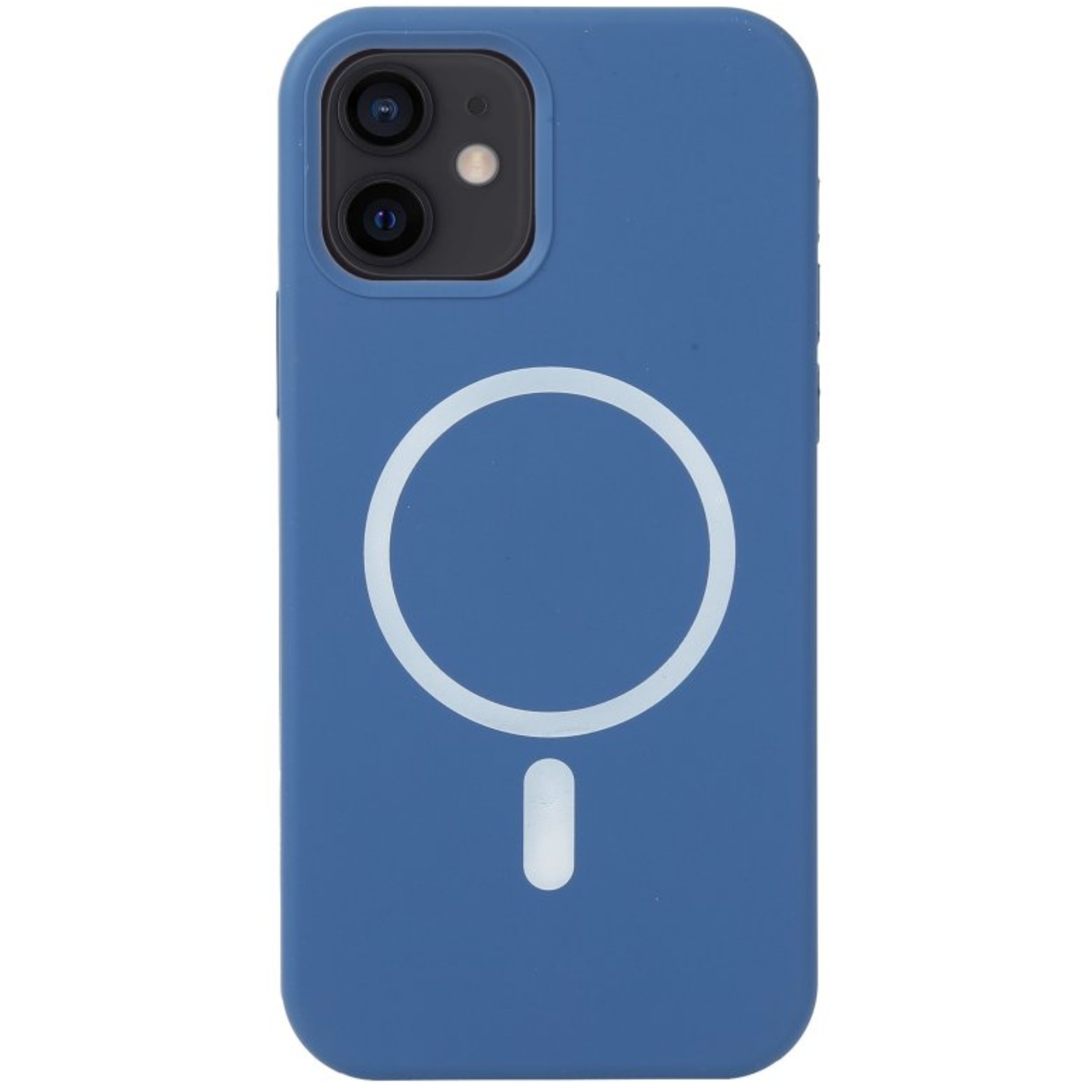 ✨TOATE PRODUSELE✨ - Husa MagSafe liquid large hole magnetic shell pentru Apple iPhone 12 / 12 Pro, Full Cover, Liquid Silicone, Magnetica, Incarcare Wireless, , Albastru deschis