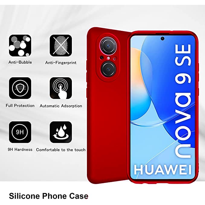 Husa Matte TPU pentru Huawei NOVA 9 SE, , Silicon Slim, Protectie Antisoc, Rosu [4]