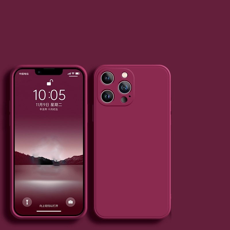 Husa pentru Apple iPhone 14 Pro , Liquid Silicone, cu Microfibra pe interior, Protectie Antisoc, Wine red, Claret [2]