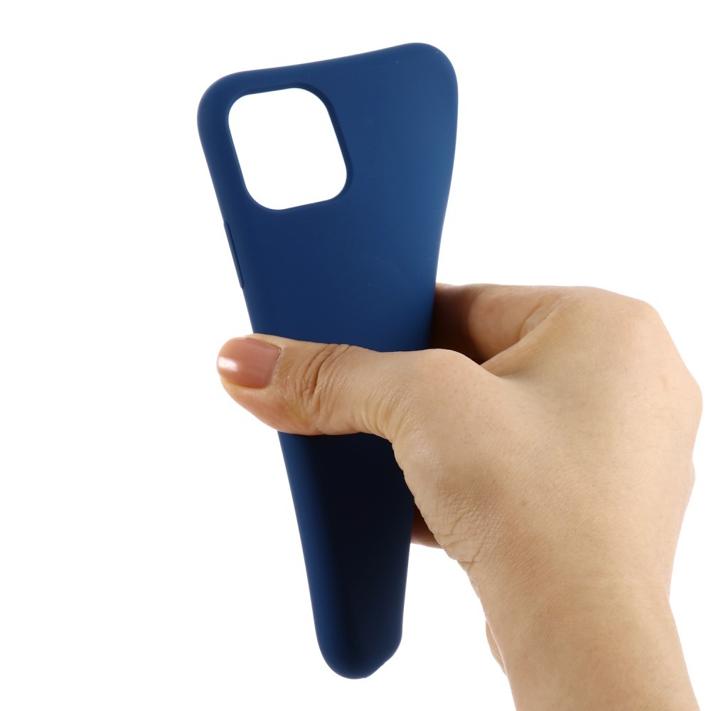 Husa protectie compatibila cu Apple iPhone 11 Pro Max Liquid Silicone Case Albastru inchis [4]