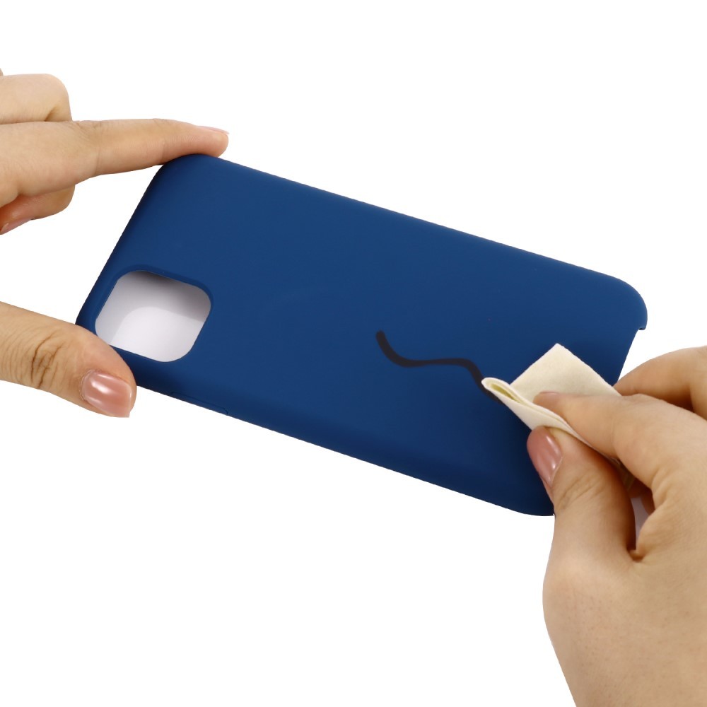 Husa protectie compatibila cu Apple iPhone 11 Pro Max Liquid Silicone Case Albastru inchis [5]