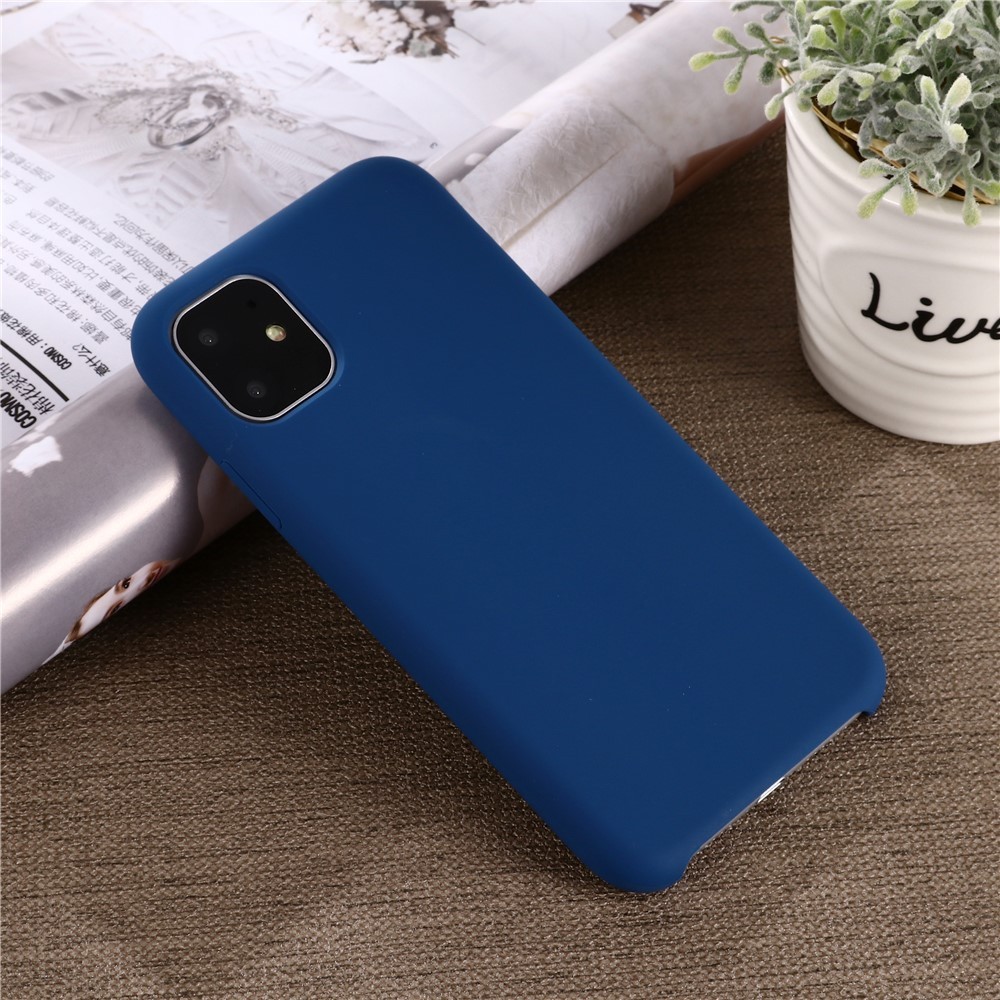 Husa protectie compatibila cu Apple iPhone 11 Pro Max Liquid Silicone Case Albastru inchis [6]