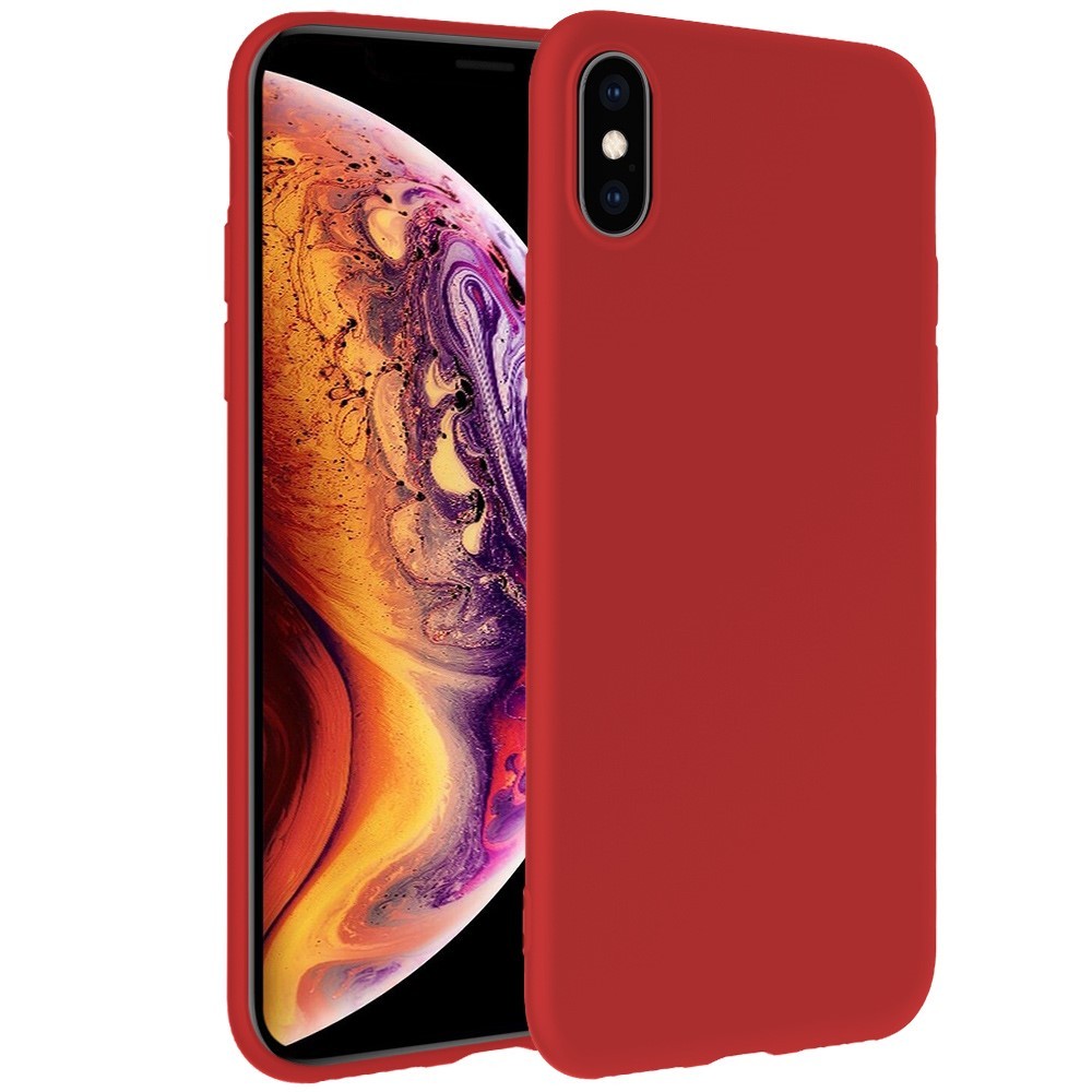 Husa protectie compatibila cu Apple iPhone X/XS Liquid Silicone Case Rosu [9]