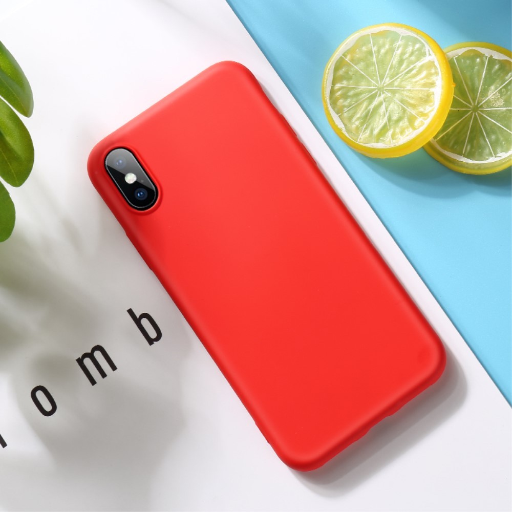 Husa protectie compatibila cu Apple iPhone X/XS Liquid Silicone Case Rosu [8]