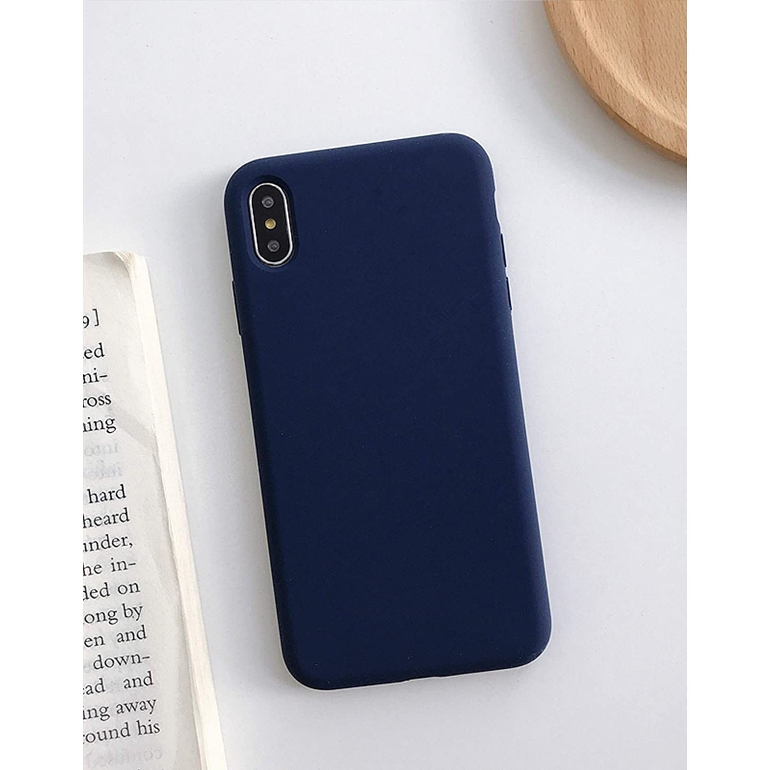 Husa protectie compatibila cu Apple iPhone XS Liquid Silicone Case Albastru inchis [9]