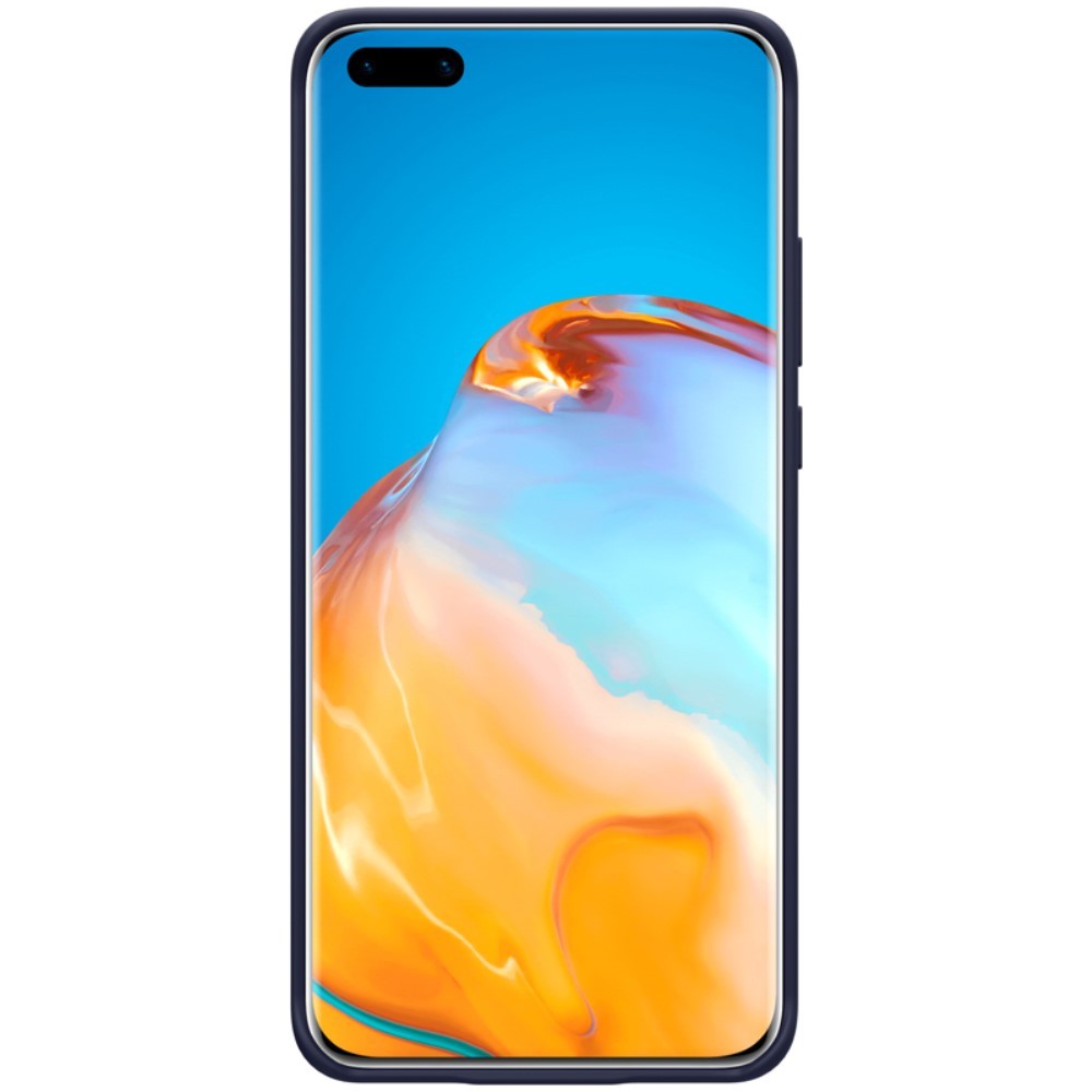 Husa protectie compatibila cu Huawei P40 Pro Liquid Silicone Case Albastru inchis [10]