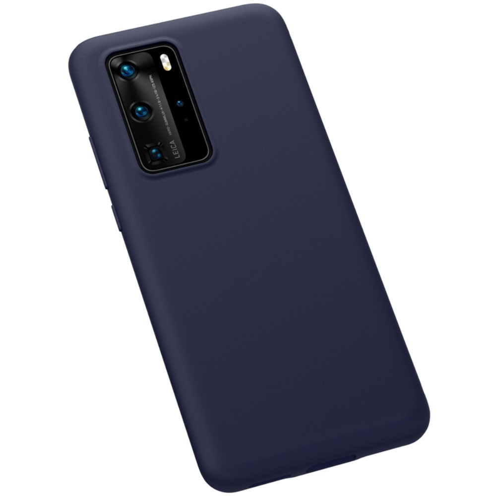 Husa protectie compatibila cu Huawei P40 Pro Liquid Silicone Case Albastru inchis [9]