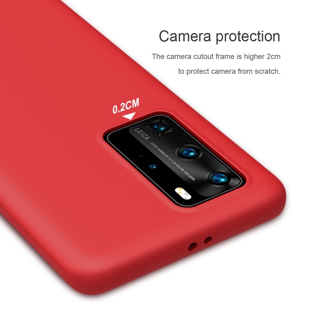 Husa protectie compatibila cu Huawei P40 Pro Liquid Silicone Case Rosu [13]