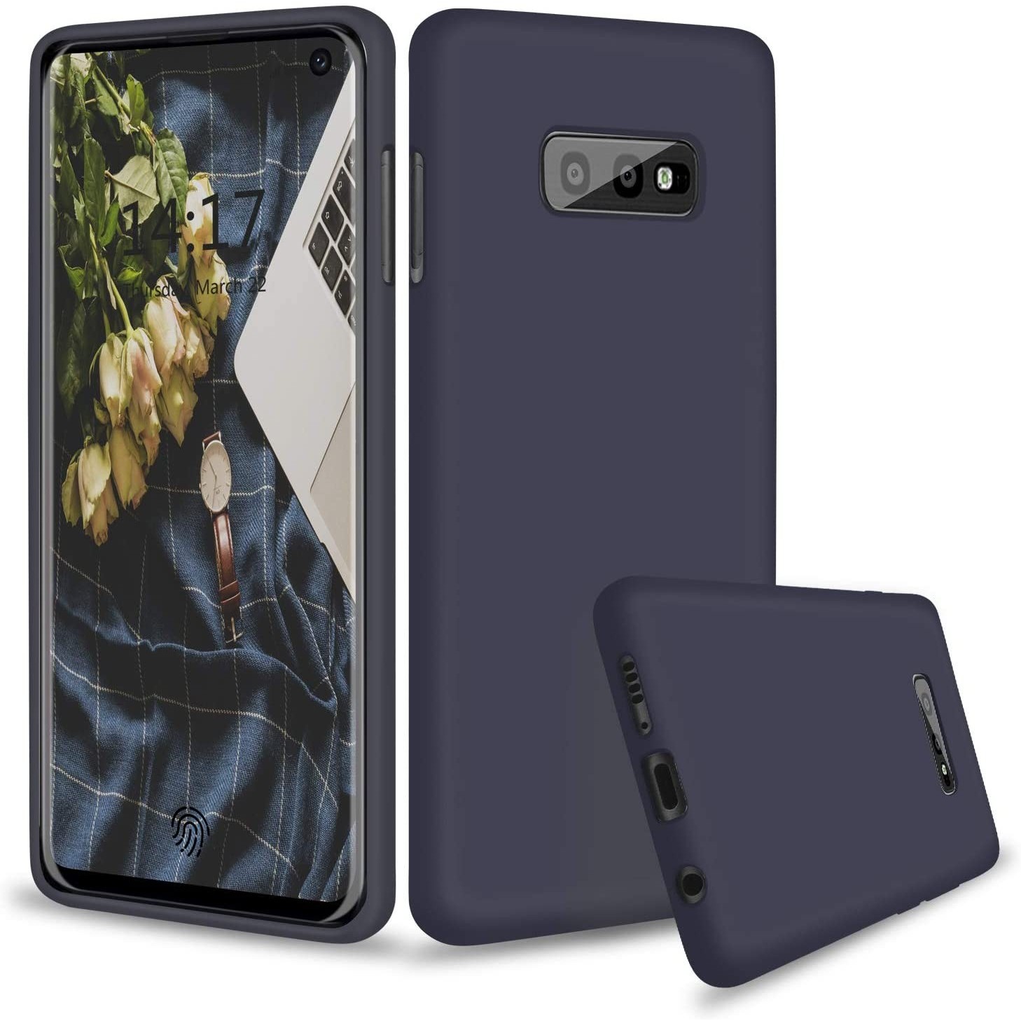 Husa protectie compatibila cu Samsung S10 E Liquid Silicone Case Albastru inchis [6]