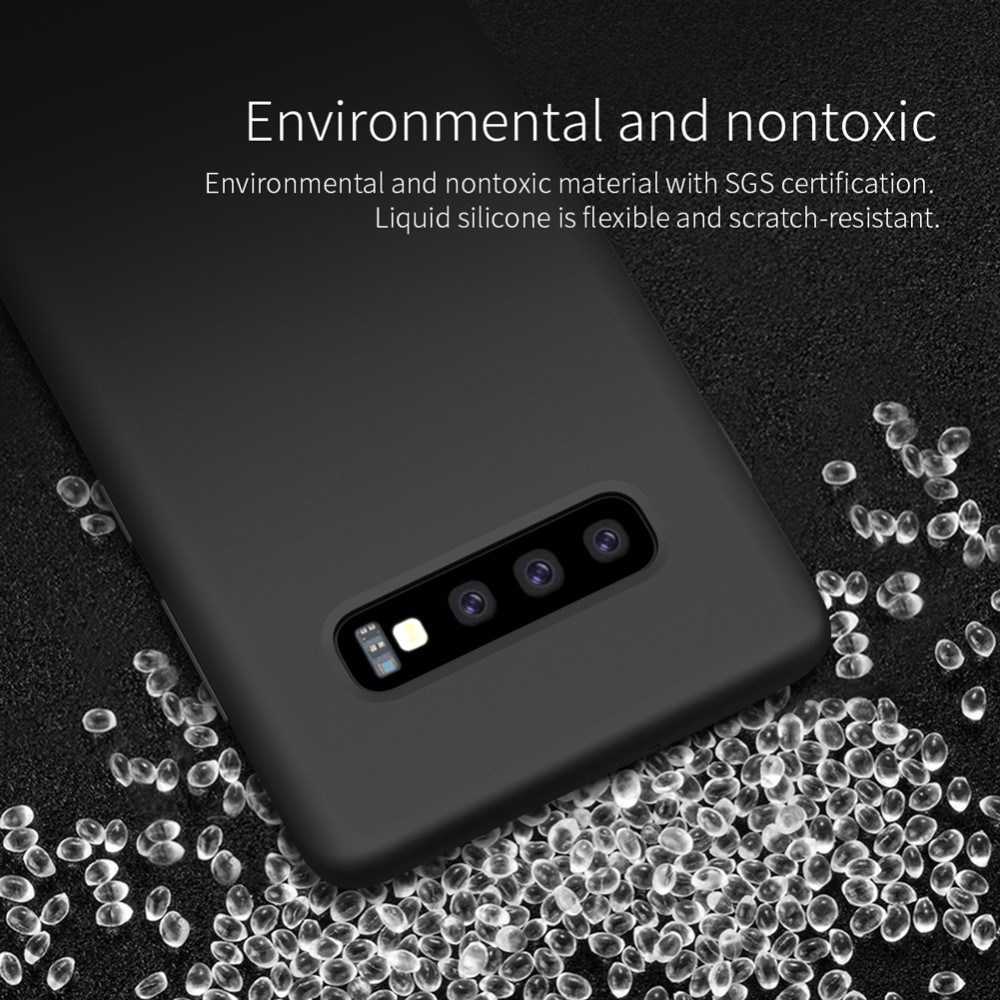 Husa protectie compatibila cu Samsung S10 Plus Liquid Silicone Case Albastru inchis [12]