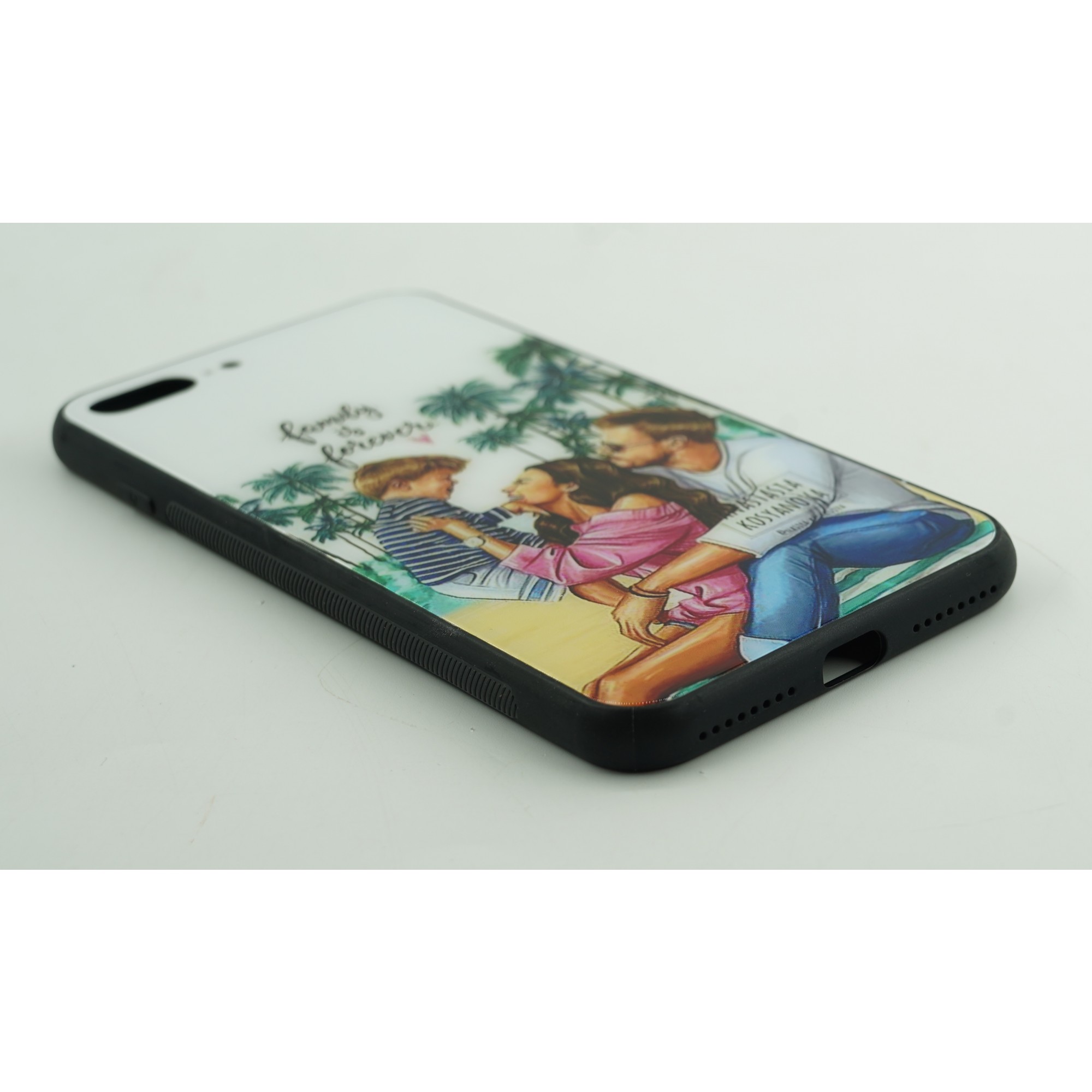 Husa protectie compatibila cu Apple iPhone 13 Glass print Family is Forever Multicolor [6]