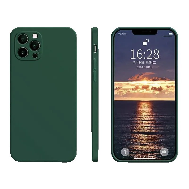 Husa protectie, , compatibila cu Huawei P40 lite Liquid Silicone Verde [2]