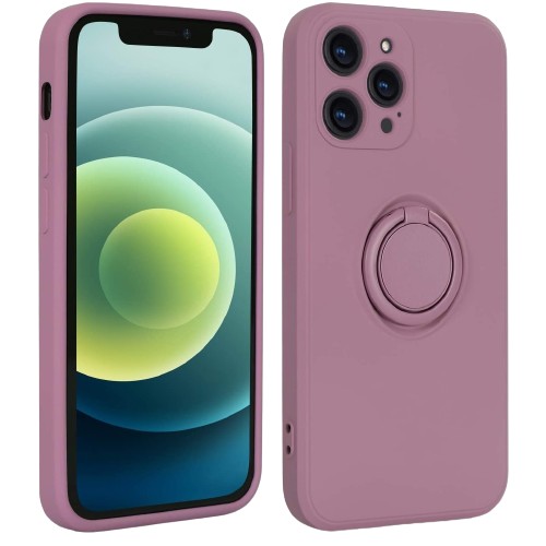 Ring Silicone Case - Husa protectie compatibila cu Samsung Galaxy A71 Liquid Silicone Ring cu suport rotativ Mov