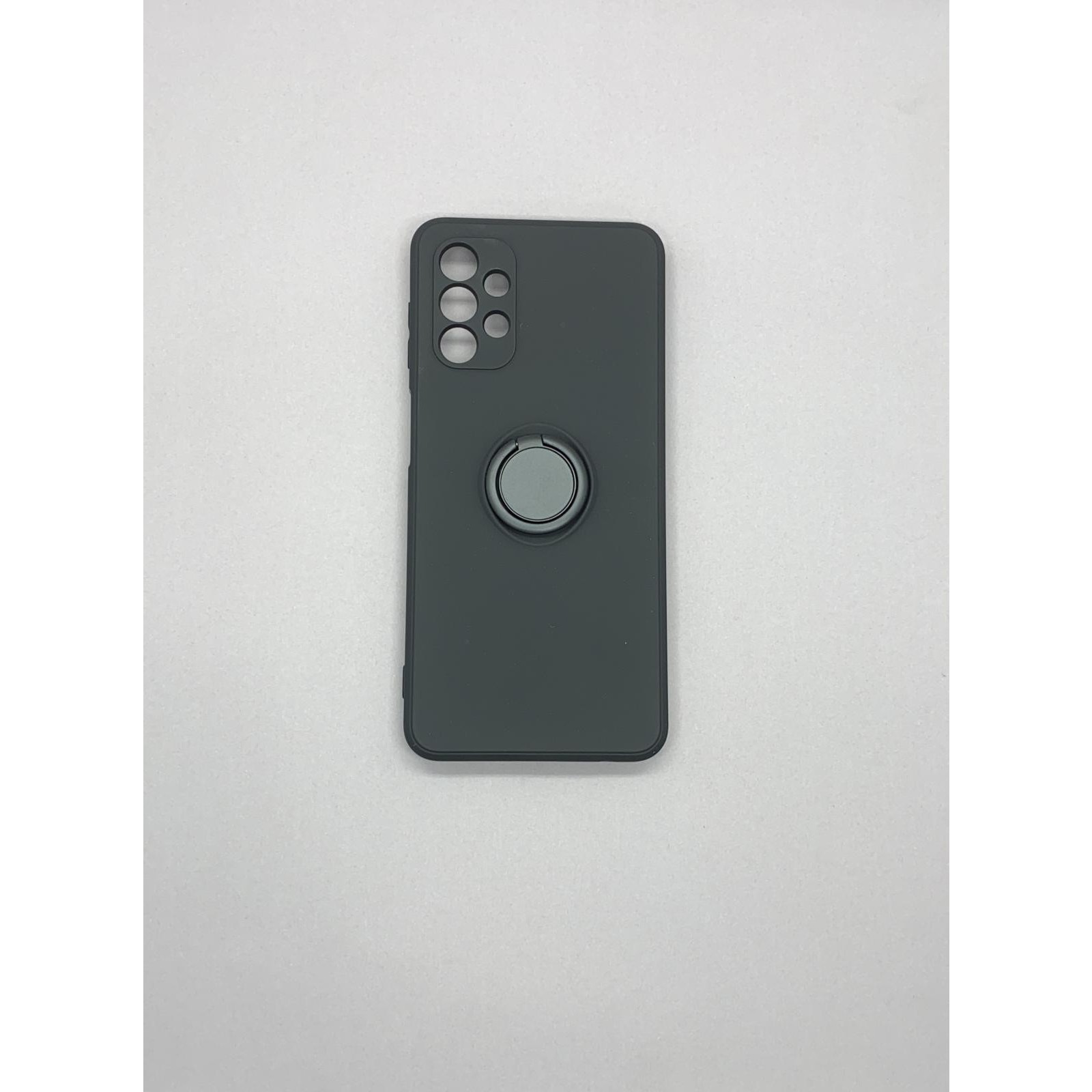 Husa protectie compatibila cu Samsung Galaxy A32 5G Liquid Silicone Ring cu suport rotativ Negru [7]