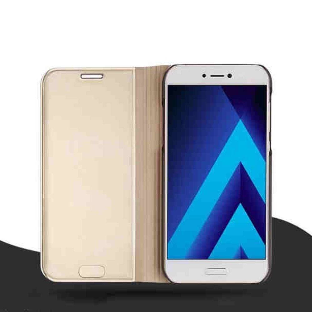 Husa Samsung Galaxy A3 2017 Flip Cover Oglinda Auriu [6]